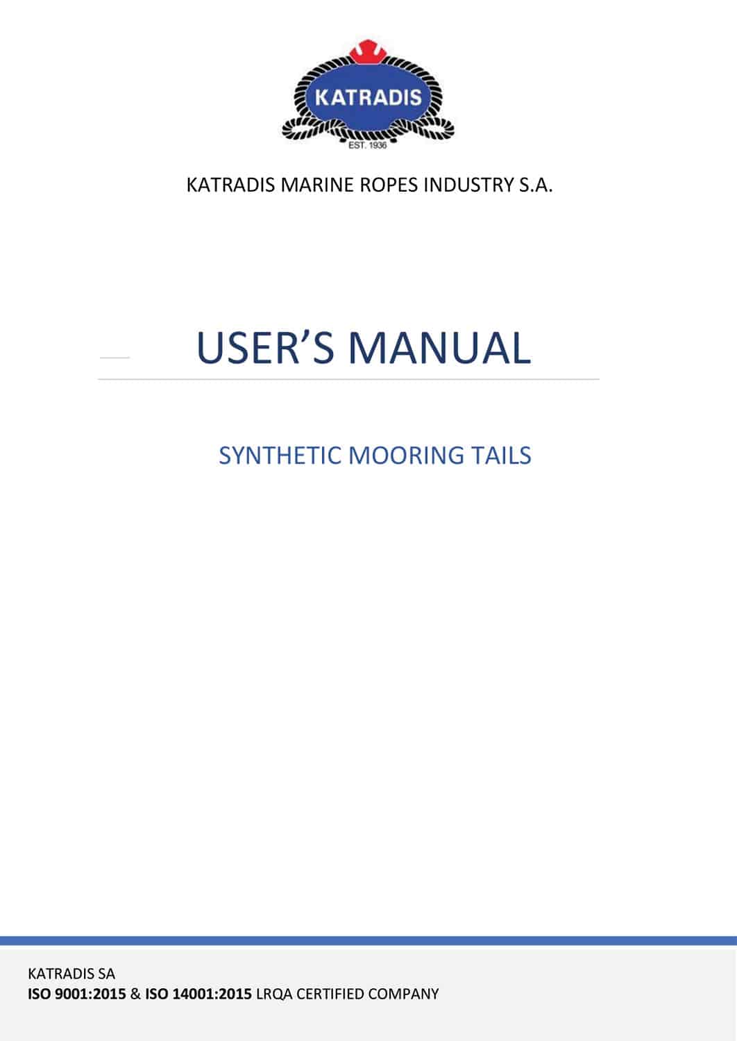 User s Manual Synthetic Mooring Tails 1