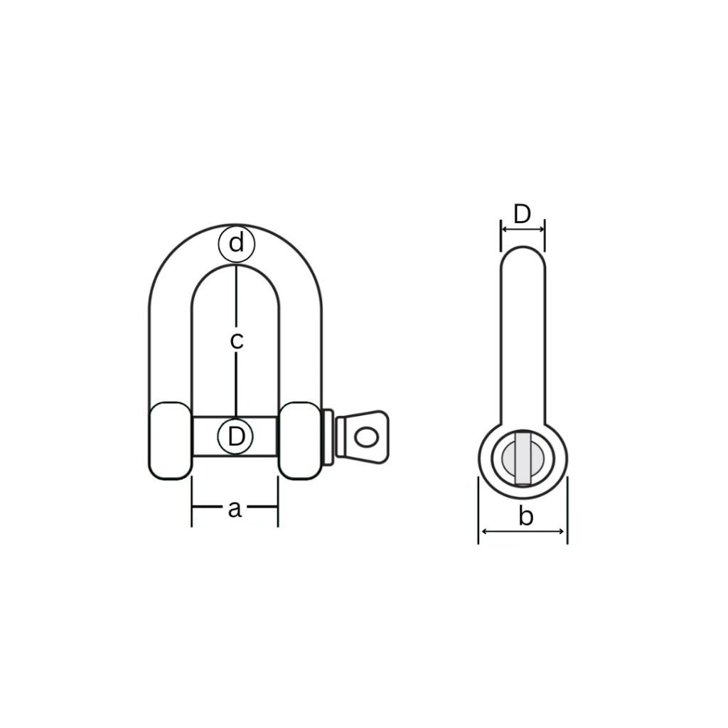 shackle d type drawing