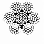 HYPERLIFT 6S 6×19 Steel Core (IWRC) wire rope cross-section showing six 19-wire strands around an independent wire rope core.