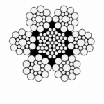 HYPERLIFT 6S 6×19 Steel Core (IWRC) wire rope cross-section illustrating six 19-wire strands surrounding an independent wire rope core.