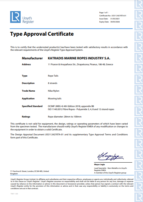 type approval nika nylon