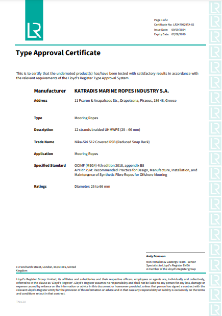 type approval nika siri s12 rsb covered