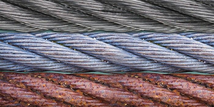 Corrosion levels on wire ropes