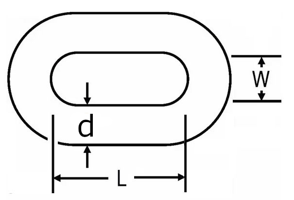 studless chains link drawing