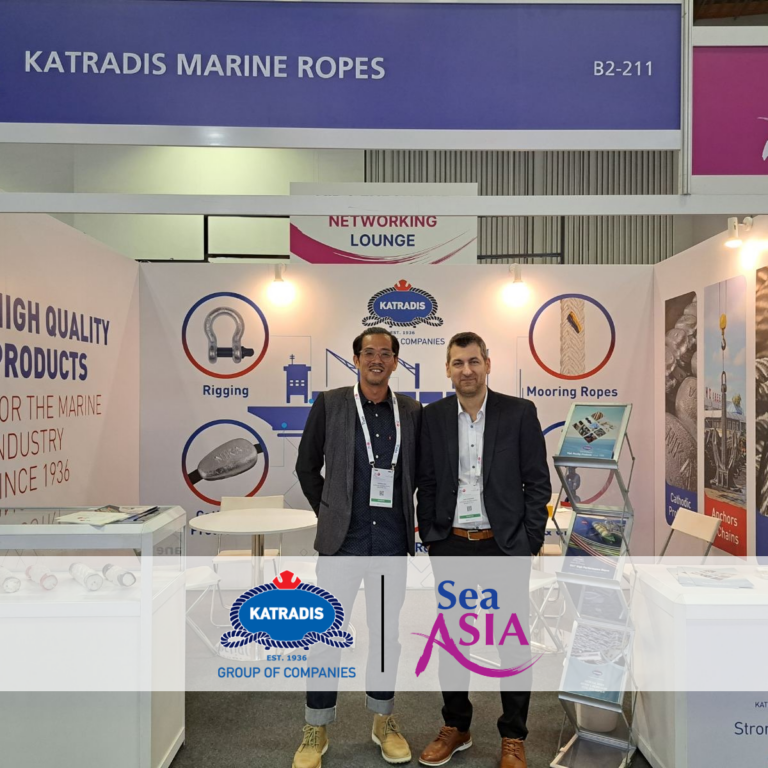 Two representatives from Katradis Group at Sea Asia 2025 booth