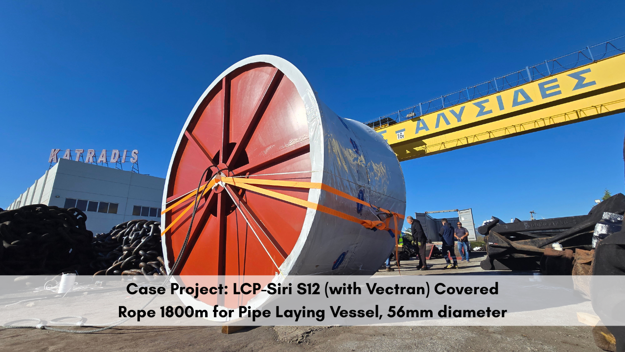 case project hmpe nika siri s12 covered rope 2000m for pipe laying vessel, 76mm diameter. (2)